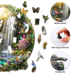Alternative view of Mindful Wooden Jigsaw Puzzle – Butterflies and Waterfalls