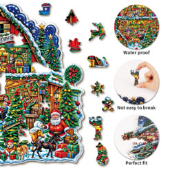 Alternative view of Mindful Wooden Jigsaw Puzzle – Christmas Grocery Store