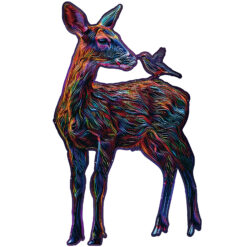 Mindful Wooden Jigsaw Puzzle – Colorful Deer