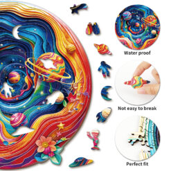 Alternative view of Mindful Wooden Jigsaw Puzzle – Colorful Universe