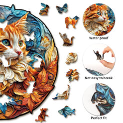 Alternative view of Mindful Wooden Jigsaw Puzzle – Curious Kitten