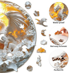 Alternative view of Mindful Wooden Jigsaw Puzzle – Fierce Dragon