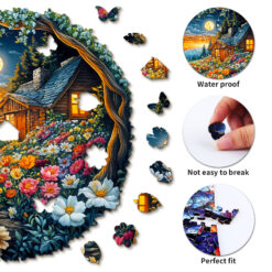Alternative view of Mindful Wooden Jigsaw Puzzle – Flower Sea House