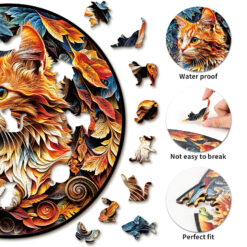 Alternative view of Mindful Wooden Jigsaw Puzzle –  Gentle Kitten