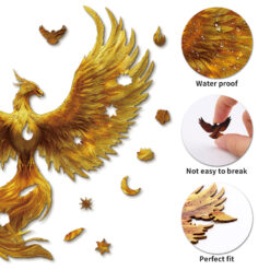 Alternative view of Mindful Wooden Jigsaw Puzzle –Golden Feather Phoenix