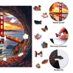 Alternative view of Mindful Wooden Jigsaw Puzzle – Golden Gate Bridge
