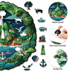Alternative view of Mindful Wooden Jigsaw Puzzle – Harbor Town