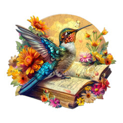 Mindful Wooden Jigsaw Puzzle – Hummingbird on book