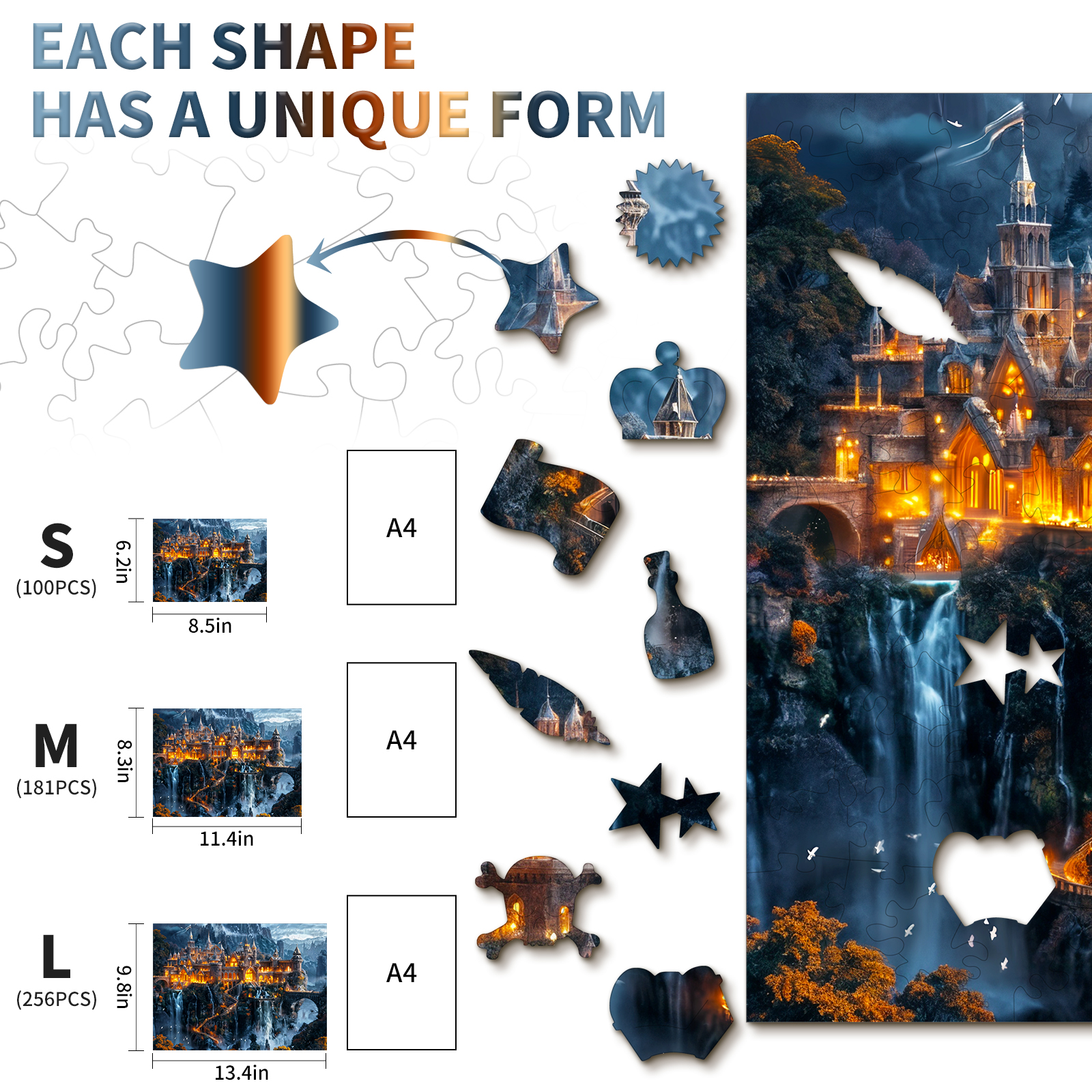 Mindful Wooden Jigsaw Puzzle – Magic Castle - Image 5
