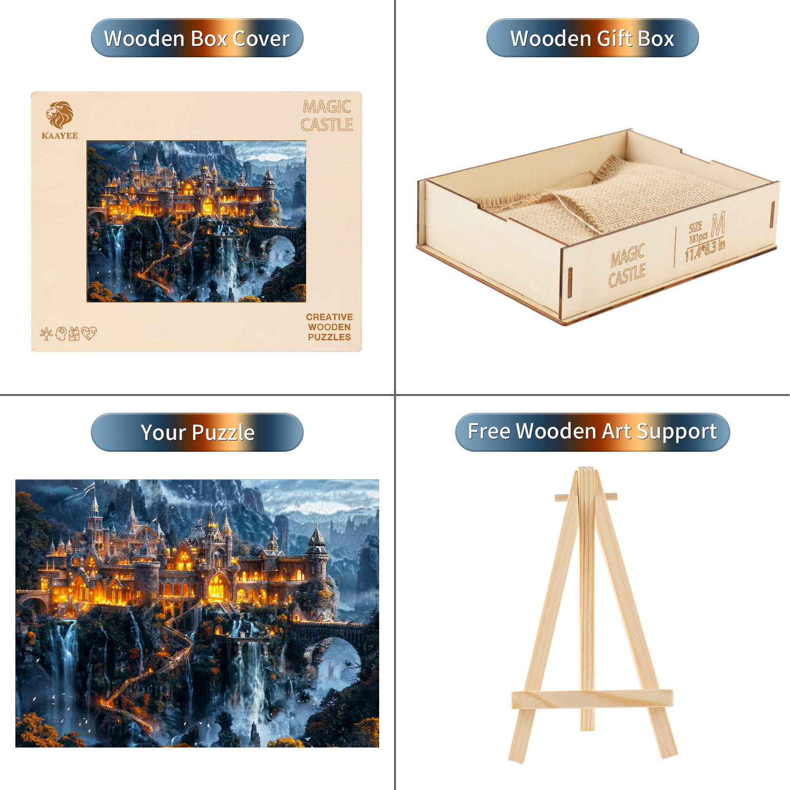 Mindful Wooden Jigsaw Puzzle – Magic Castle - Image 3