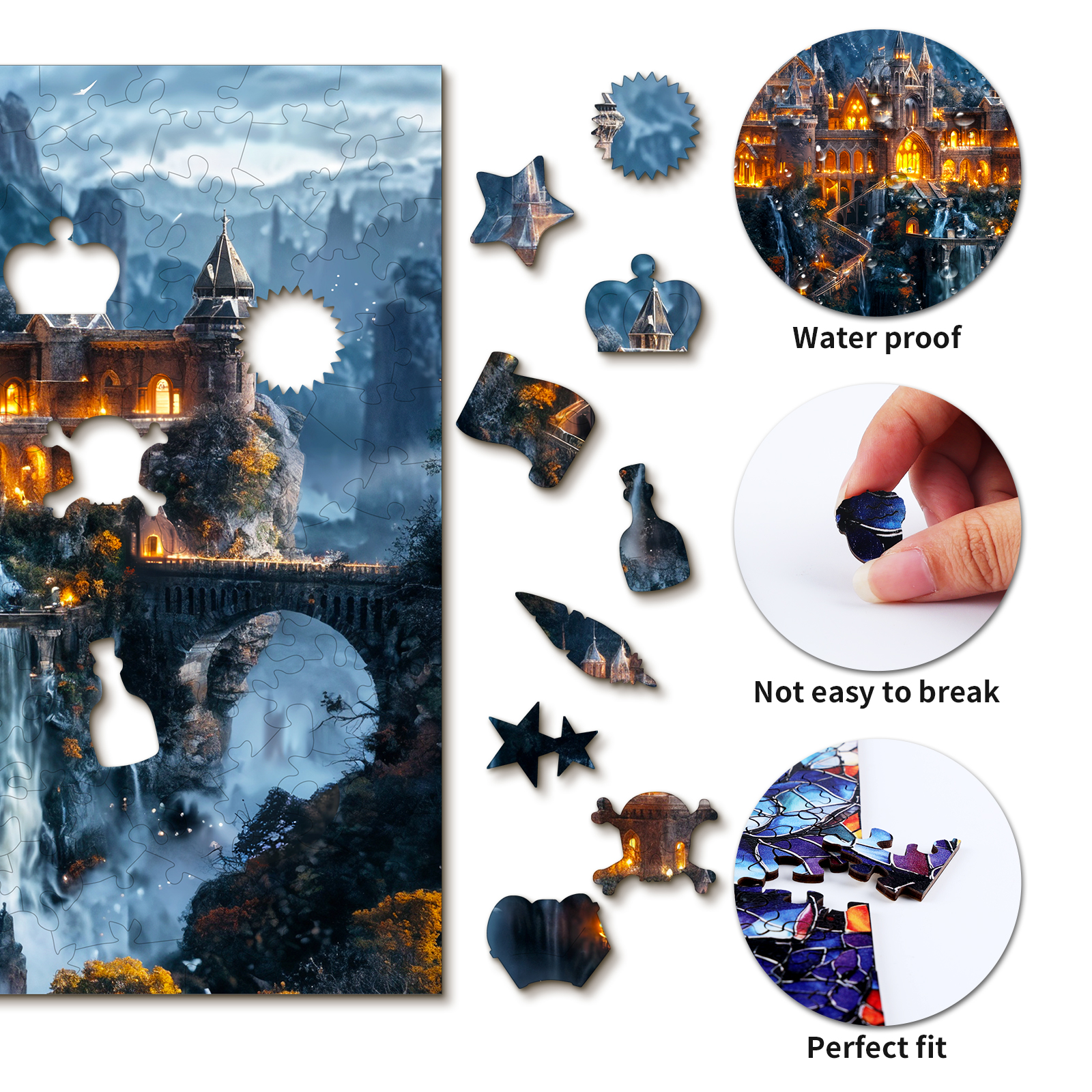 Mindful Wooden Jigsaw Puzzle – Magic Castle - Image 2
