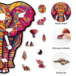 Alternative view of Mindful Wooden Jigsaw Puzzle – Mandala Elephant