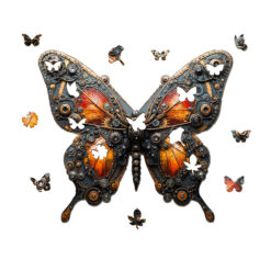 Alternative view of Mindful Wooden Jigsaw Puzzle – Mechanical butterfly