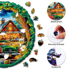 Alternative view of Mindful Wooden Jigsaw Puzzle – Nightlife car