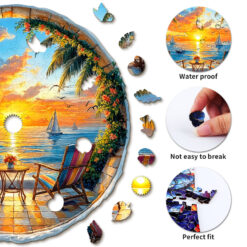Alternative view of Mindful Wooden Jigsaw Puzzle – Ocean Sunset