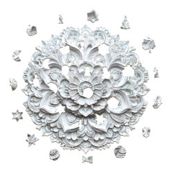Alternative view of Mindful Wooden Jigsaw Puzzle – paper mandala-2