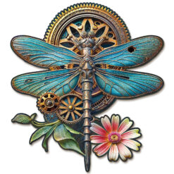 Mindful Wooden Jigsaw Puzzle – Retro Mechanical dragonfly