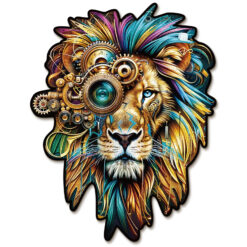 Mindful Wooden Jigsaw Puzzle –Retro Mechanical Lion
