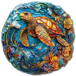 Mindful Wooden Jigsaw Puzzle –  Steady Sea Turtle