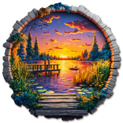 Mindful Wooden Jigsaw Puzzle – Sunset by the Lake