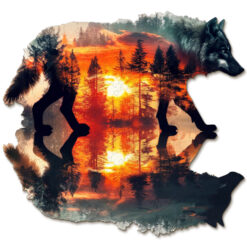 Mindful Wooden Jigsaw Puzzle – Sunset Wolf