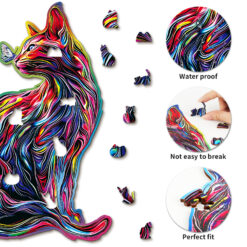 Alternative view of Mindful Wooden Jigsaw Puzzle – The Dazzing  Parent-Child Cat