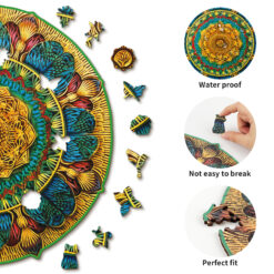 Alternative view of Mindful Wooden Jigsaw Puzzle –  Vintage Mandala