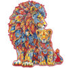 Mindful Wooden Jigsaw Puzzle – Warm Parent-Child Lion