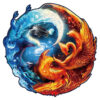 Mindful Wooden Jigsaw Puzzle – Yinyang Dragon and Phoenix