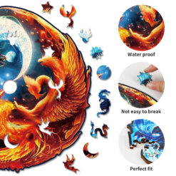 Alternative view of Mindful Wooden Jigsaw Puzzle – Yinyang Dragon and Phoenix