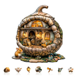 Alternative view of Mindful Wooden Jigsaw Puzzle – Acorn mouse