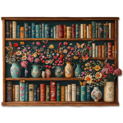 Mindful Wooden Jigsaw Puzzle – Bookshelf Flower