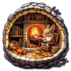 Mindful Wooden Jigsaw Puzzle – Bunny in the Booklight