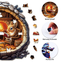 Alternative view of Mindful Wooden Jigsaw Puzzle – Bunny in the Booklight