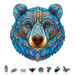 Alternative view of Mindful Wooden Jigsaw Puzzle –Colorful bear