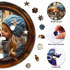 Alternative view of Mindful Wooden Jigsaw Puzzle – dog and child