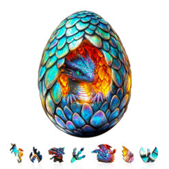 Alternative view of Mindful Wooden Jigsaw Puzzle – Draconic Rebirth-2