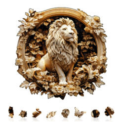 Alternative view of Mindful Wooden Jigsaw Puzzle – Forest lion