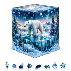 Alternative view of Mindful Wooden Jigsaw Puzzle – Frozen polar bears-2