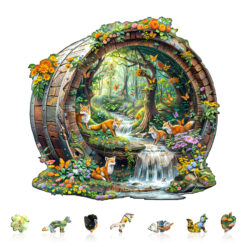 Alternative view of Mindful Wooden Jigsaw Puzzle – Happy foxes-1