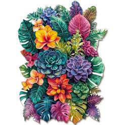 Mindful Wooden Jigsaw Puzzle – Large-leafed Plant
