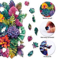 Alternative view of Mindful Wooden Jigsaw Puzzle – Large-leafed Plant