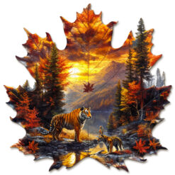 Mindful Wooden Jigsaw Puzzle – Maple Leaf Tiger