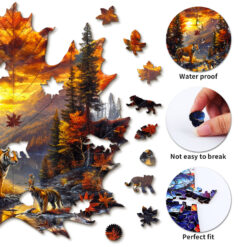 Alternative view of Mindful Wooden Jigsaw Puzzle – Maple Leaf Tiger