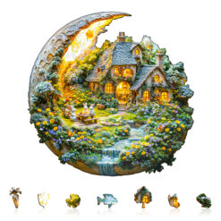 Alternative view of Mindful Wooden Jigsaw Puzzle – Moonlight Garden-2