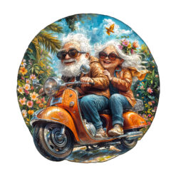 Mindful Wooden Jigsaw Puzzle – Motorcycle Granny-2