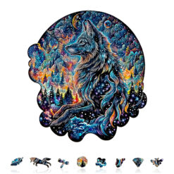 Alternative view of Mindful Wooden Jigsaw Puzzle – Nebula Wolf