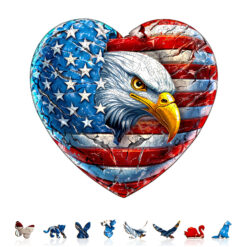 Alternative view of Mindful Wooden Jigsaw Puzzle – Patriotic Eagle-1