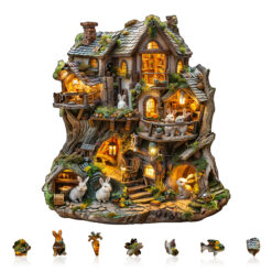 Alternative view of Mindful Wooden Jigsaw Puzzle – Rabbit's Tree House