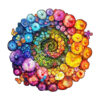 Mindful Wooden Jigsaw Puzzle – Rainbow vortex mushrooms